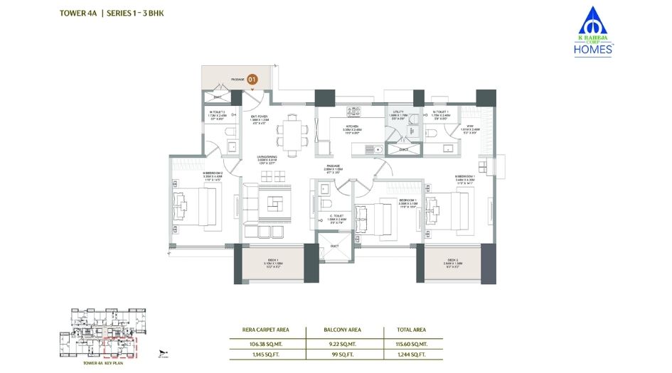 Raheja-Galaxy-Celina-Floor-Plan-3 BHK-Series-1