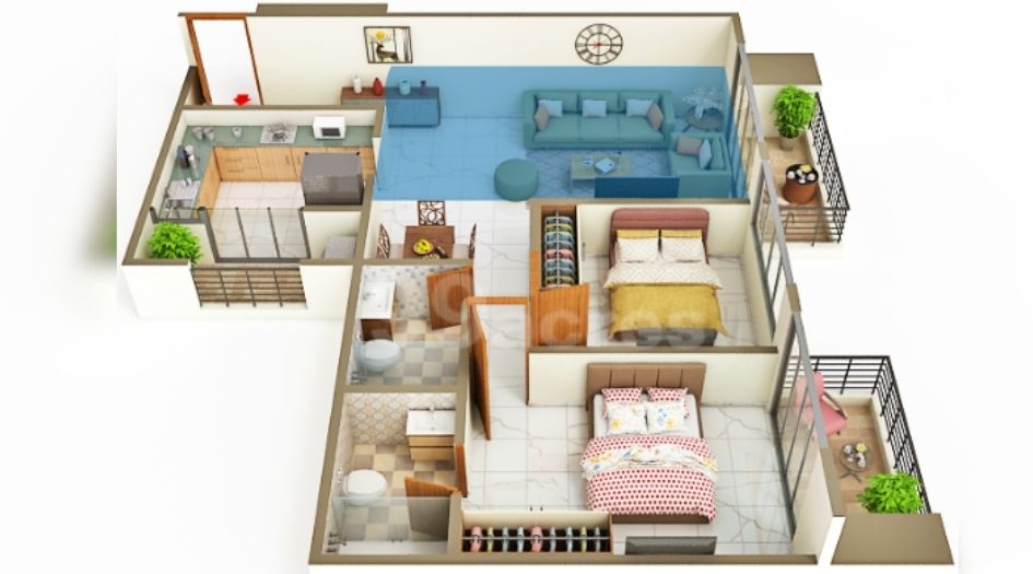 Nyati-Evania-Gallery-2BHK-1004sqft-floor-Plan