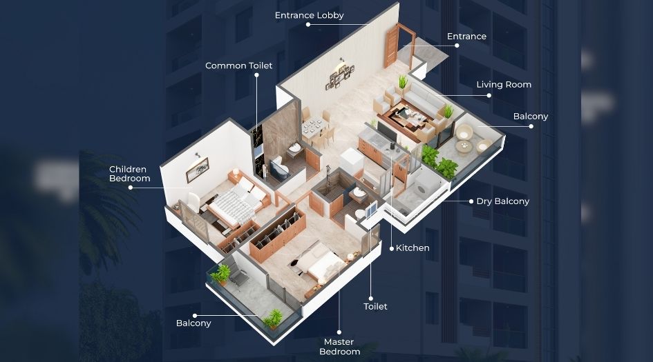Kera-Elite-Floor-Plan-2 BHK-872