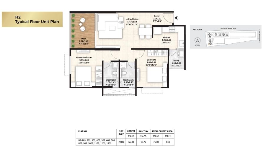 Gagan-Adira-Floor-Plan-2 BHK-819 Sqft