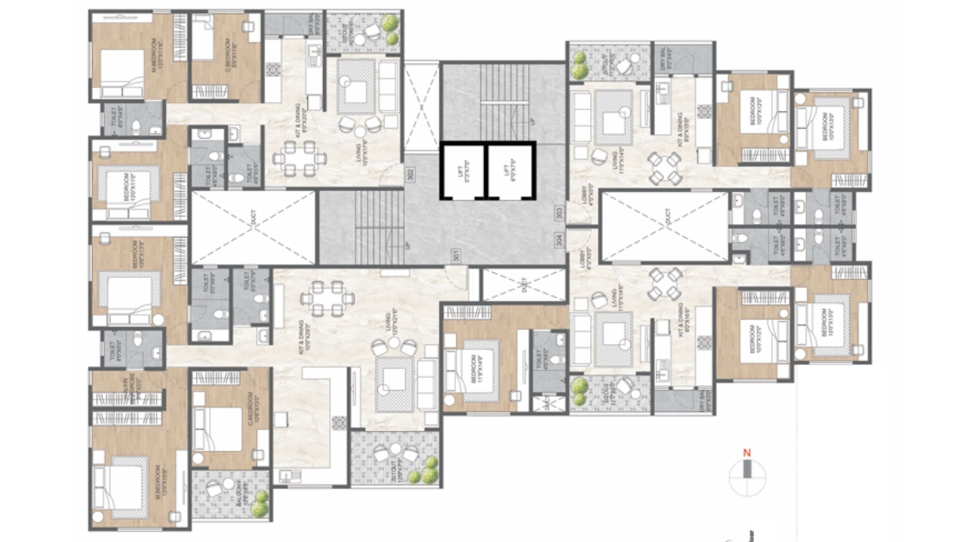 Ranjekar-Tirth-Typical-Floor-Plan-B-Wing