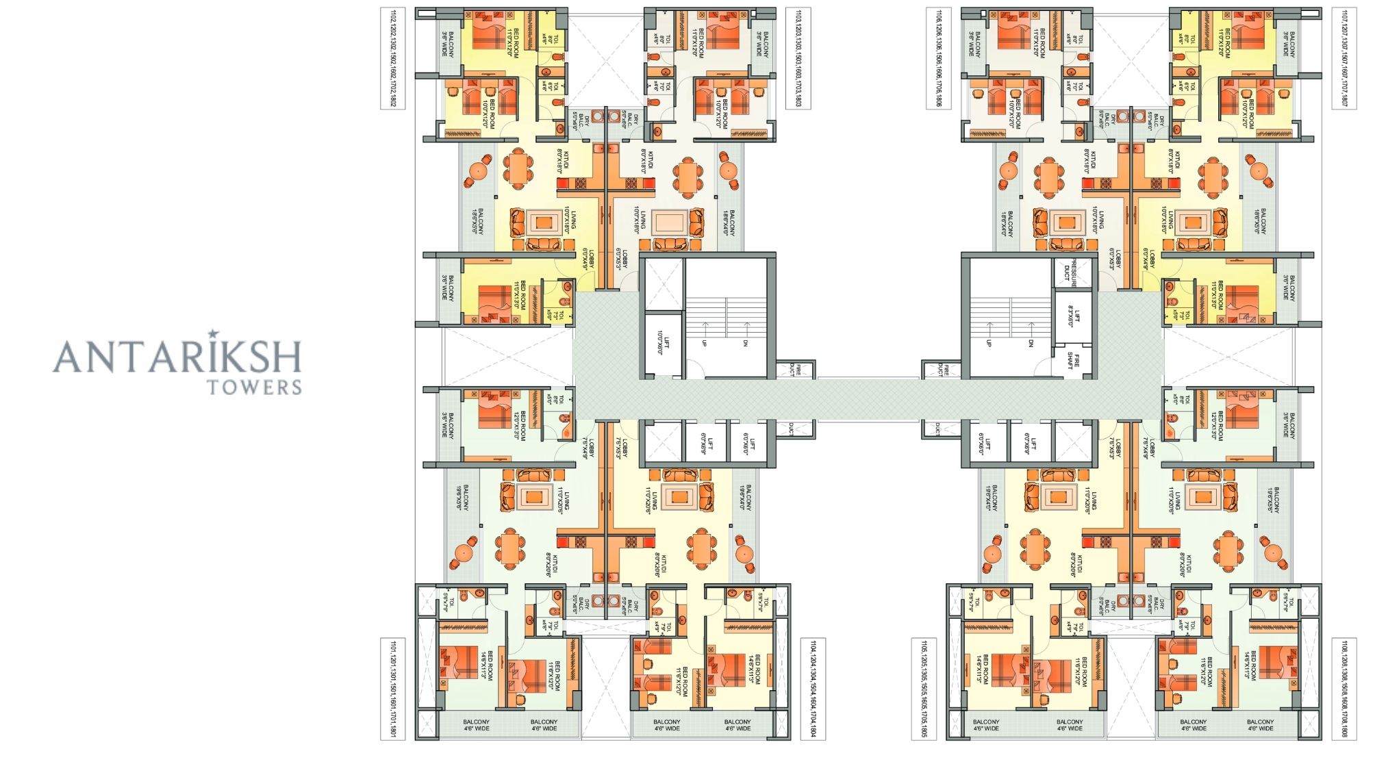 Aum-antariksh-Towers-Typical-Floor-Plan