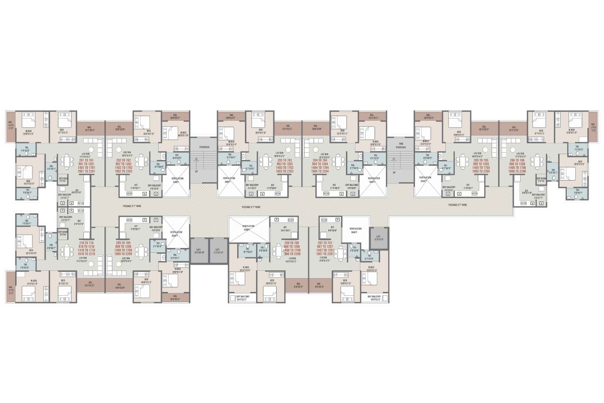 Kesar-High-Street-2to22-nd-Floor-plan