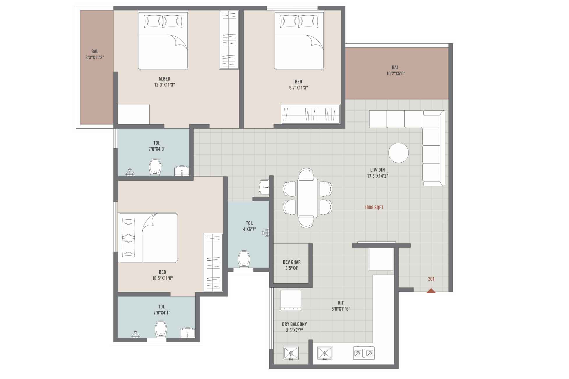 Kesar-High-Street-3-BHK-Unit-Plan