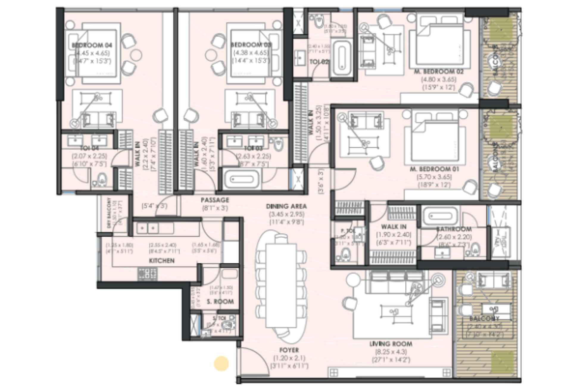 Dhuleva-VII-Floor-Plan-4-BHK-1st-Floor-2449-Sqft-
