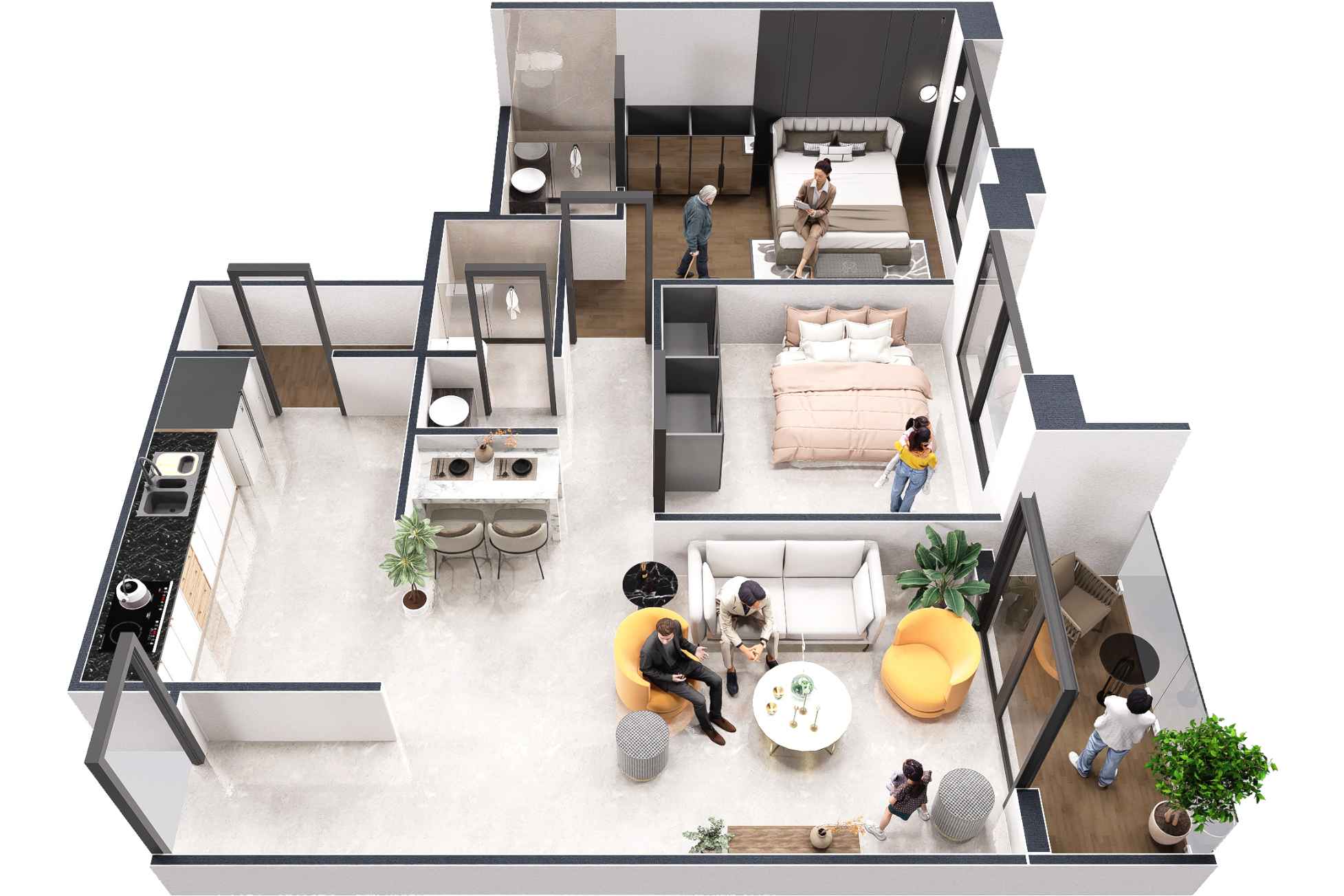 Akruti-Skyrise-2-BHK-Floor-plan