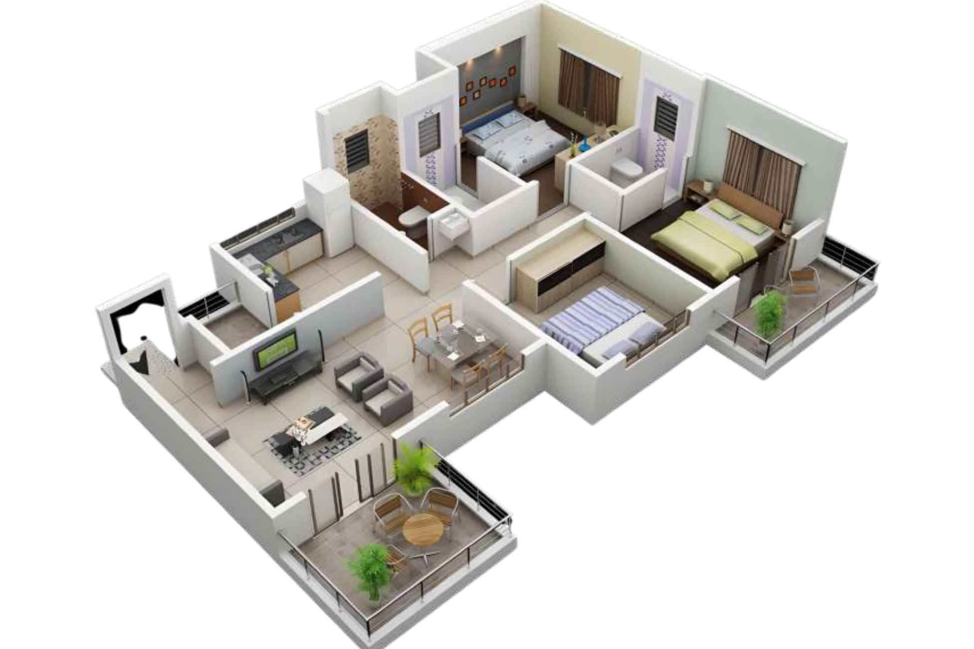 Silver-9-Floor-Plan-3-BHK-811-sqft-Cut-plan