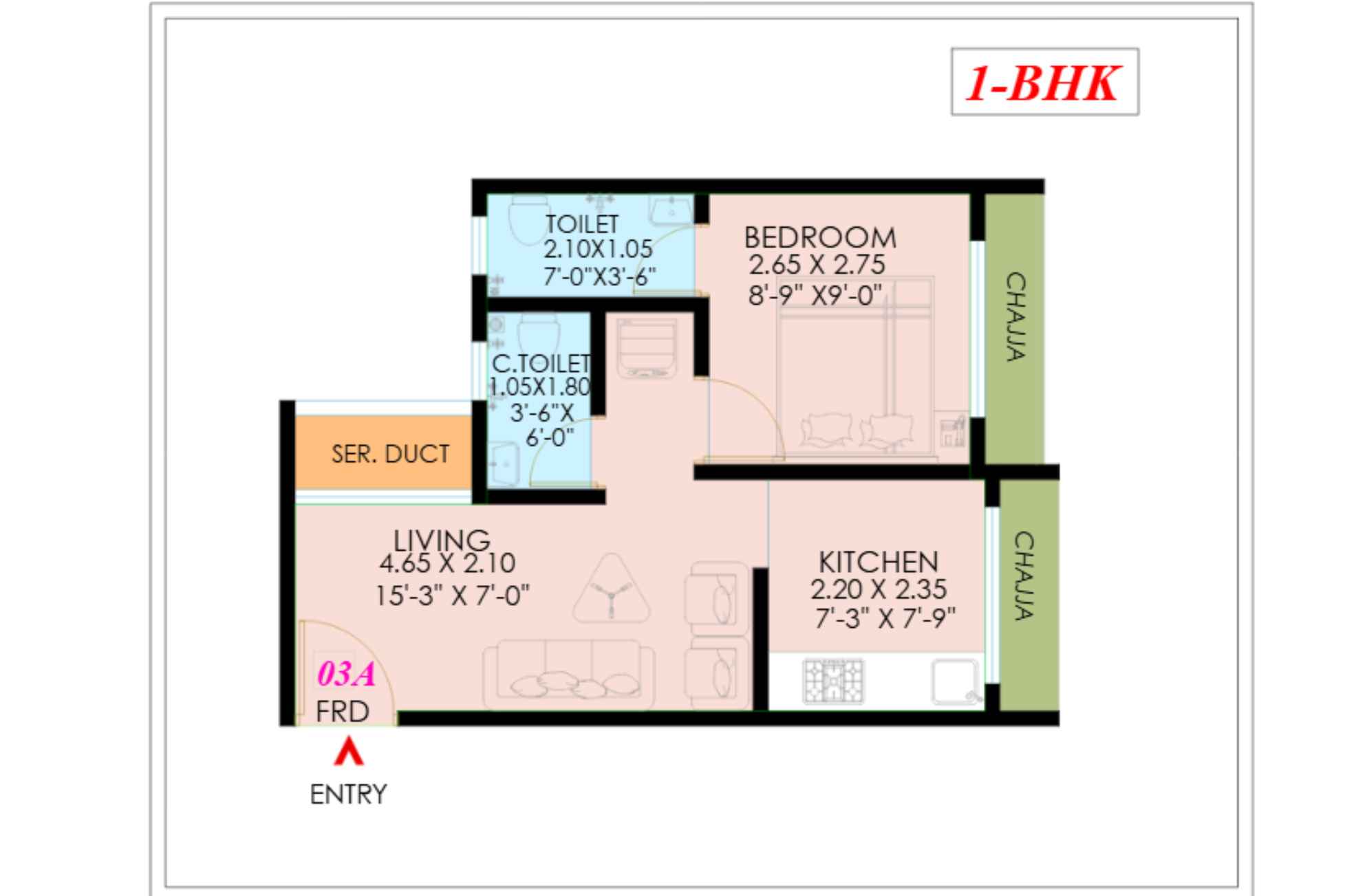 Nemmi-Panchganga-Floor-Plan-1BHK-425-SQ.FT