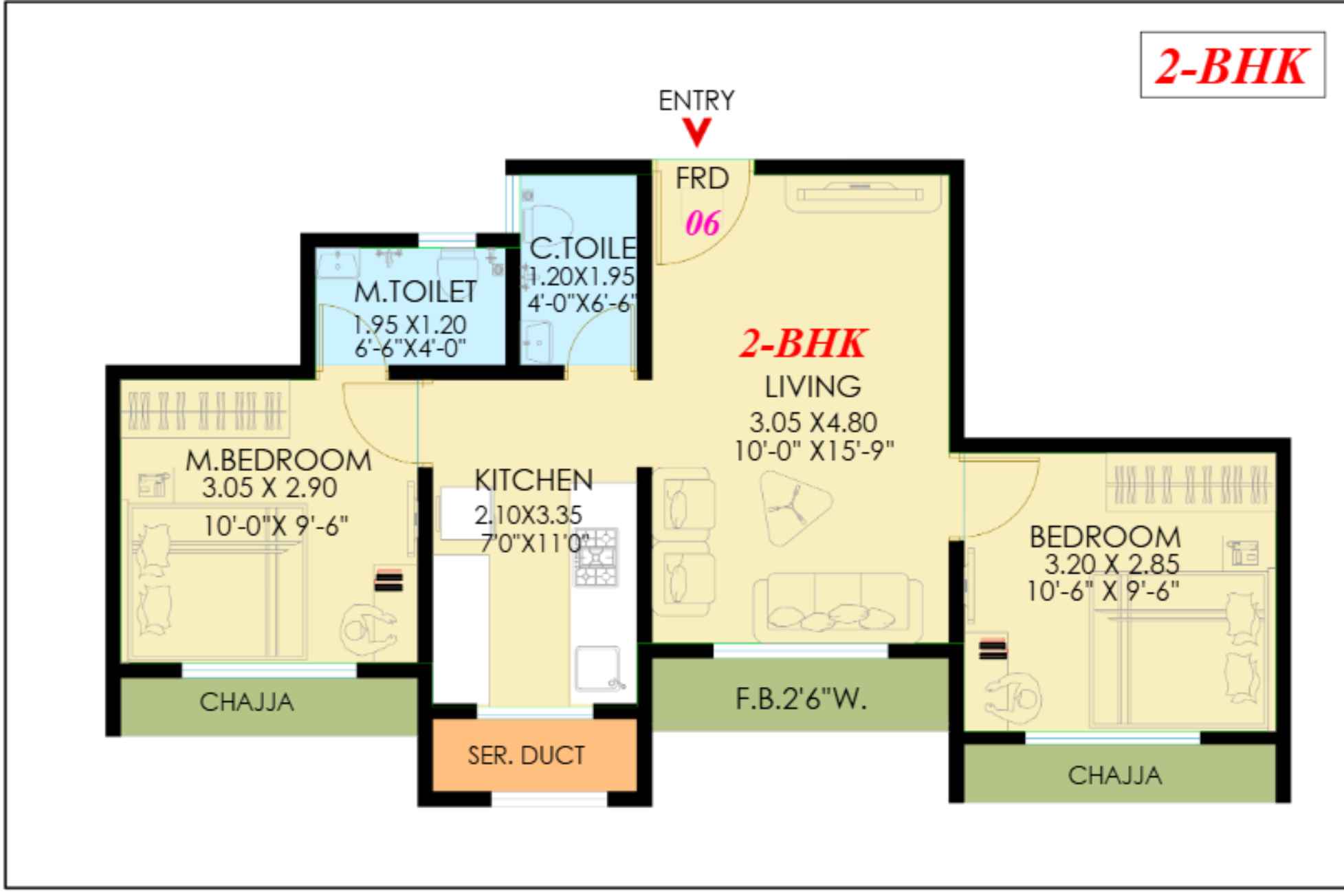 Nemmi-Panchganga-Floor-Plan-2BHK-500-SQ.FT