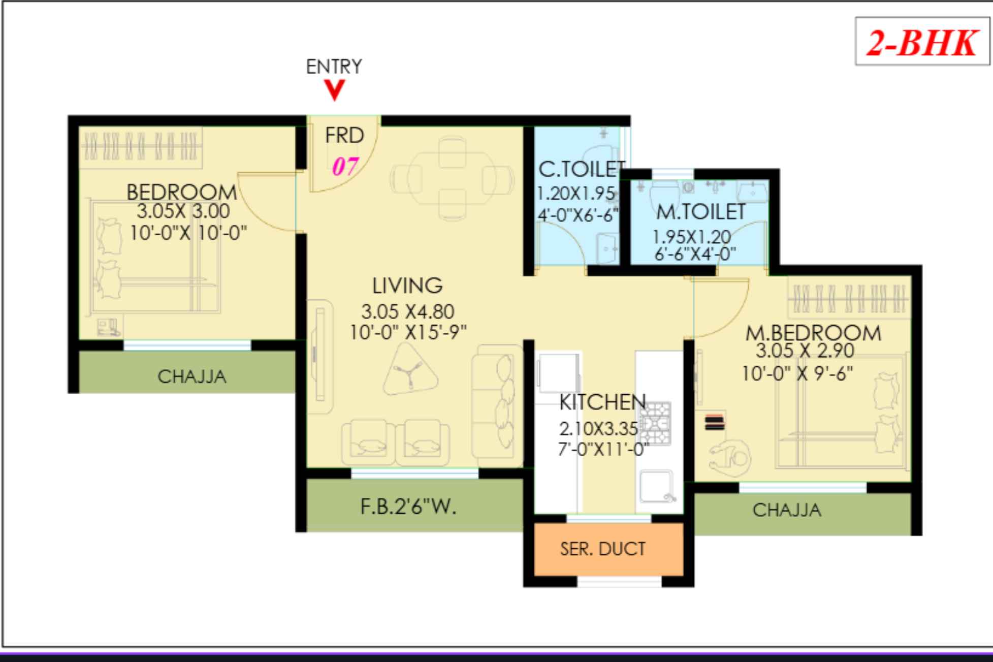Nemmi-Panchganga-Floor-Plan-2BHK-550-SQ.FT