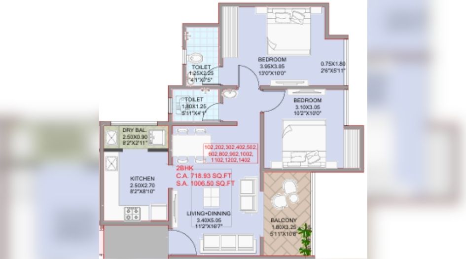 Primal-Saundaryam-2BHK-719-sqft-unit-plan