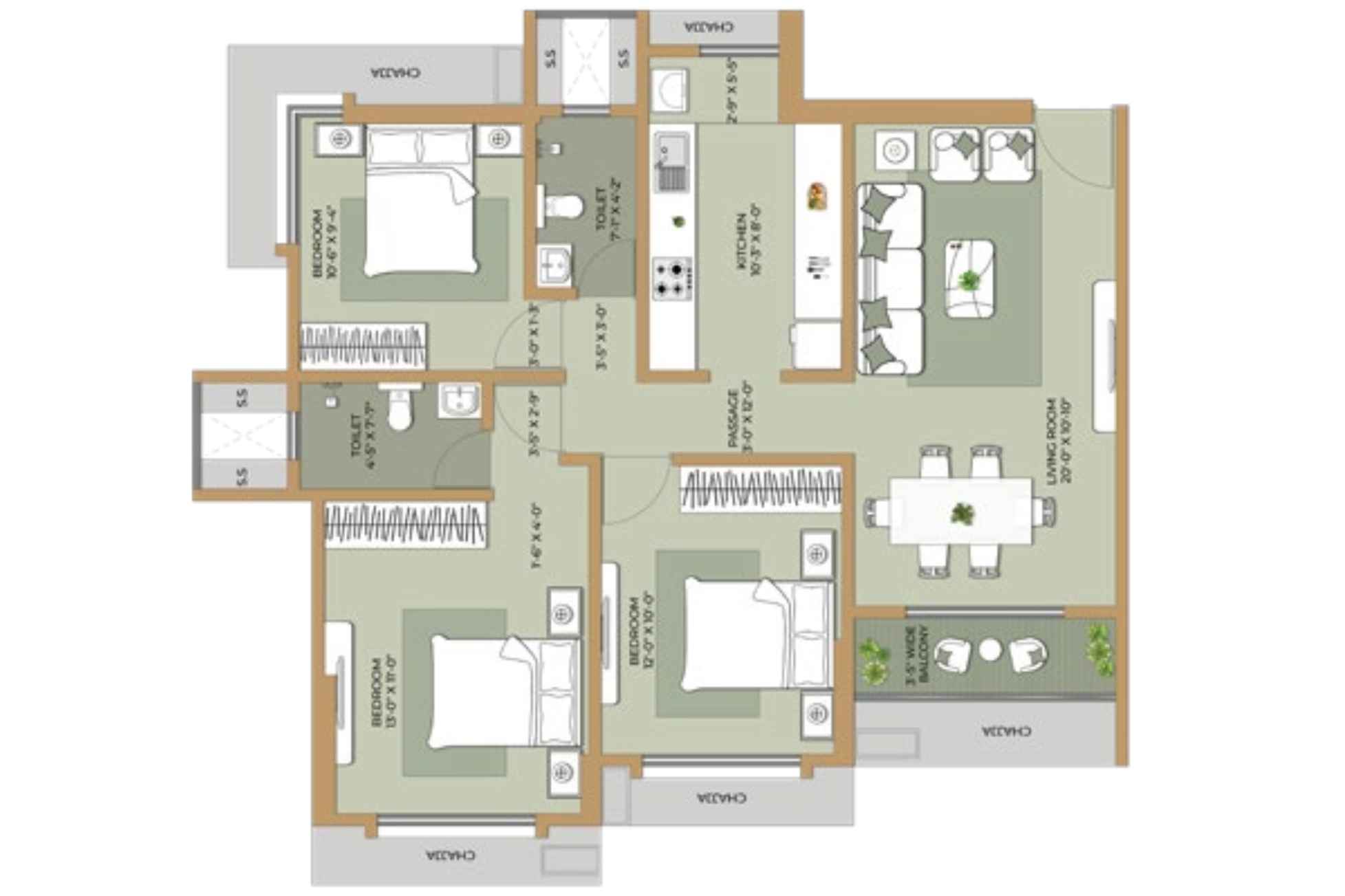 Ethics-Oliver-Floor-Plan-3-BHK-898-Sqft