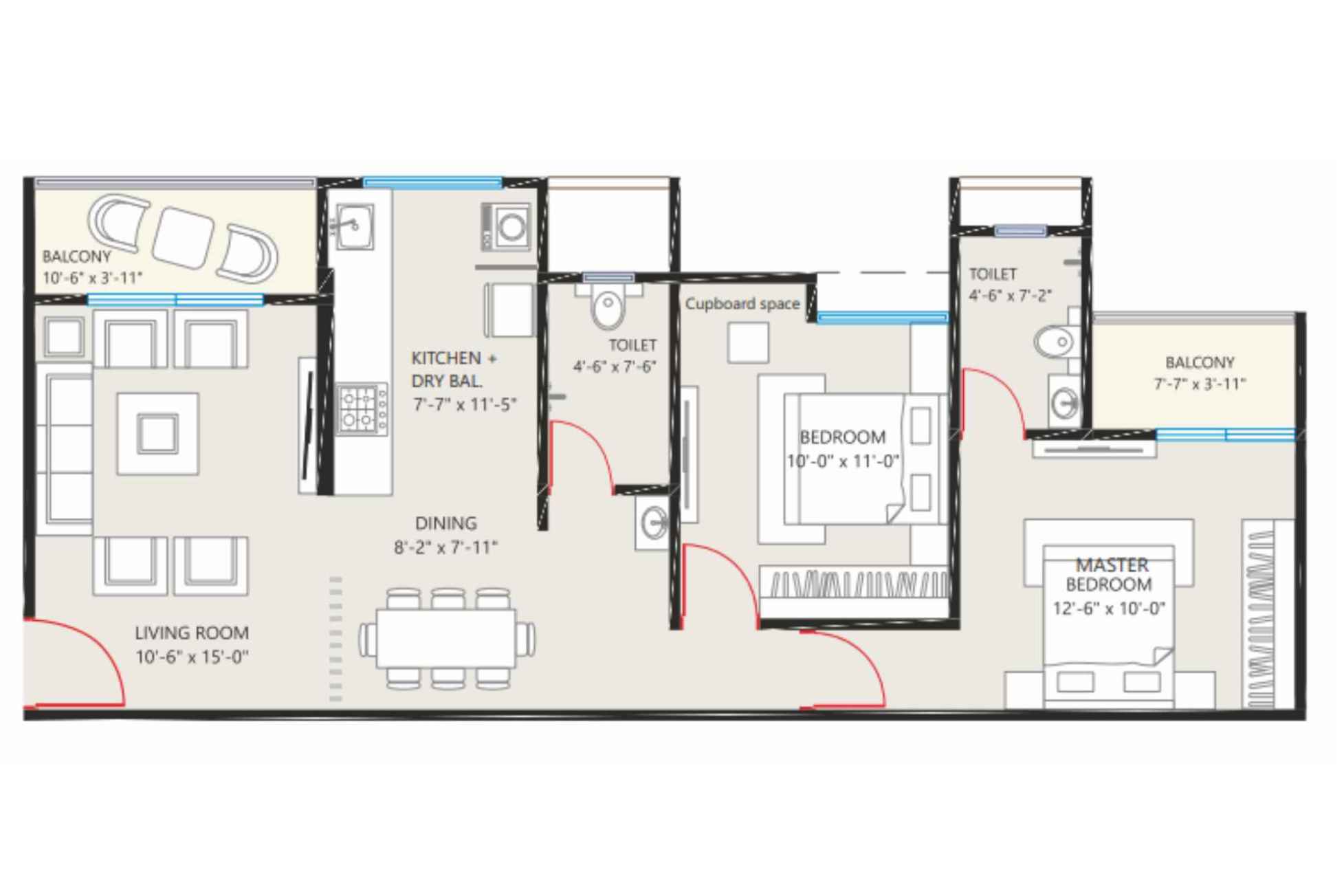 Prassanna-Param-Floor-Plan-2-BHK-A-798-Sqft