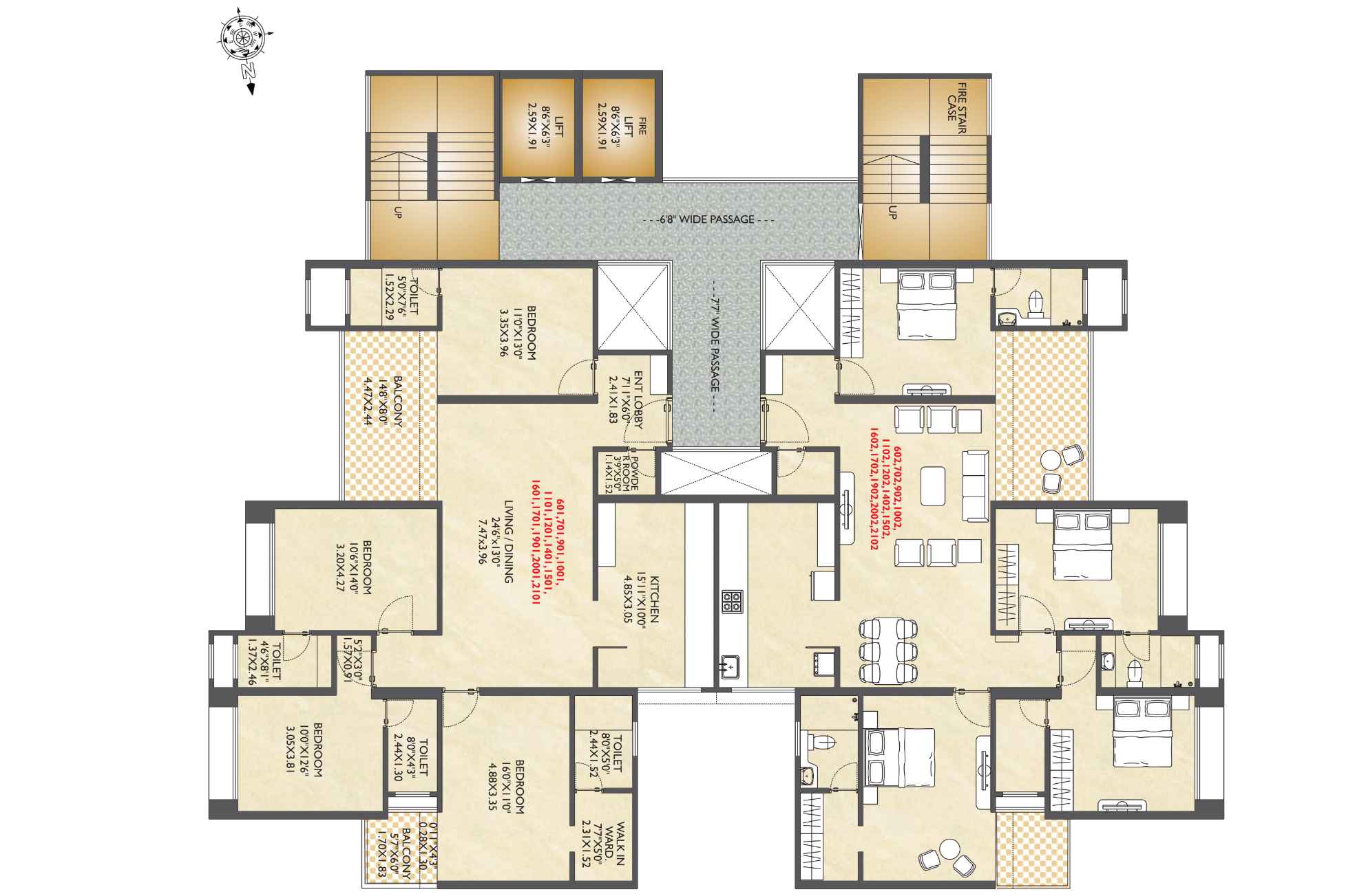 PK-Hillcrest-Typical-Floor-plan-4-BHK-Wing-B-