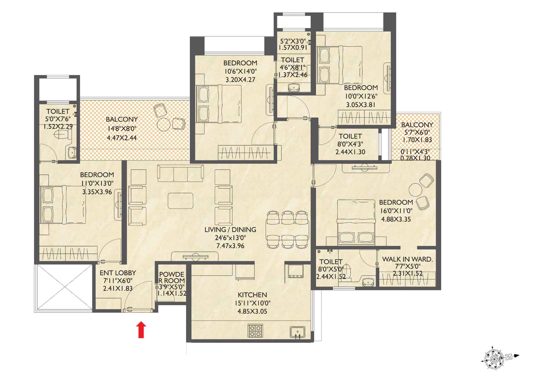 PK-Hillcrest-Floor-plan-4-BHK-Wing-B-1438-sqft