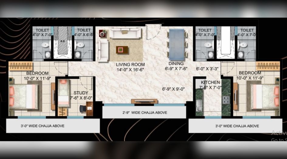 Merx-Icon-3BHK-900sqft-unit-plan