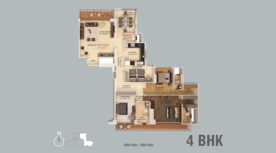 Sanghvi-Aaditya-Heights-Floor-Plan-4 BHK-2150 Sqft