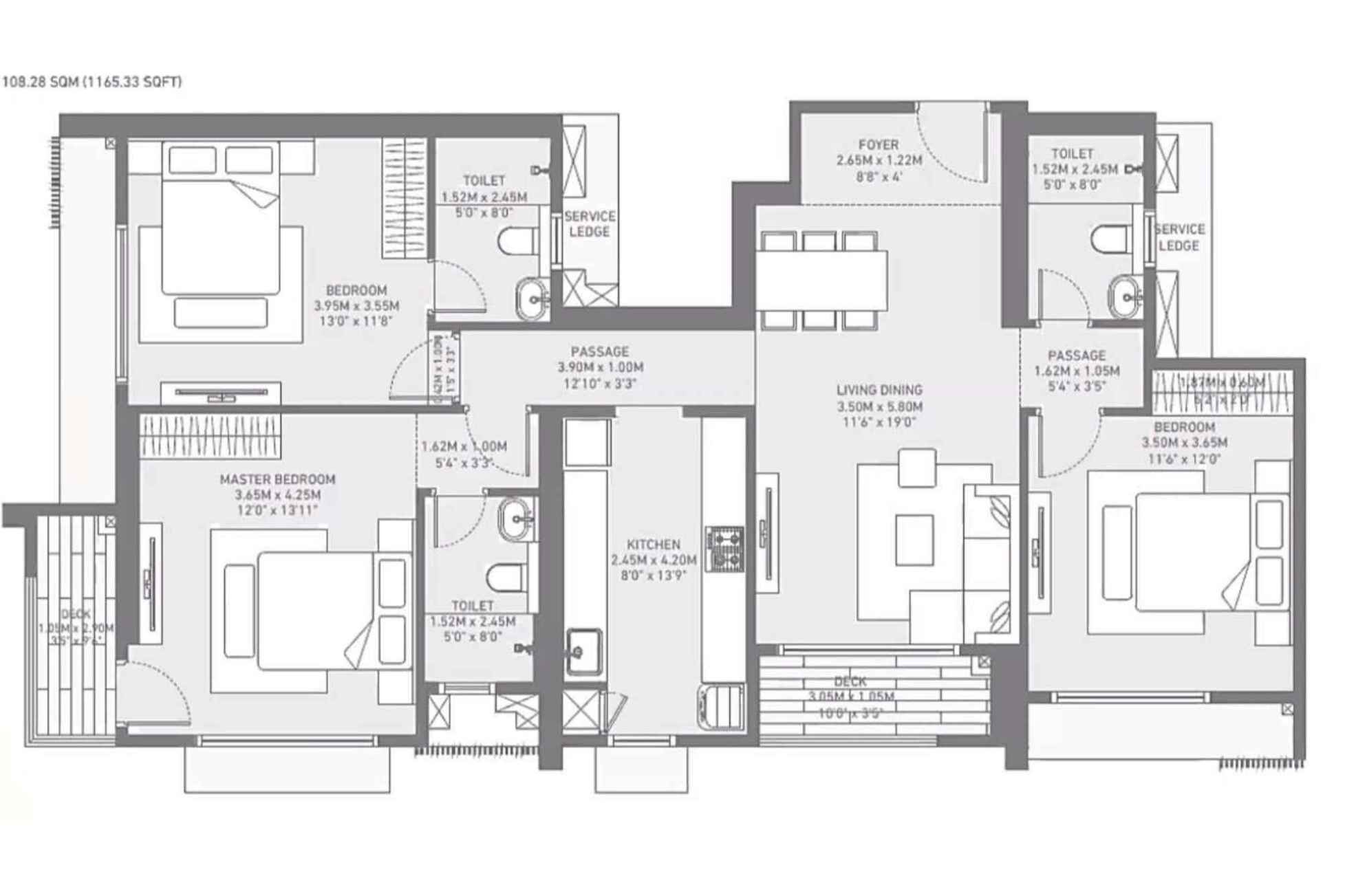 Birla-Taranya-Floor-Plan-3-BHK-Luxe-1165-sqft