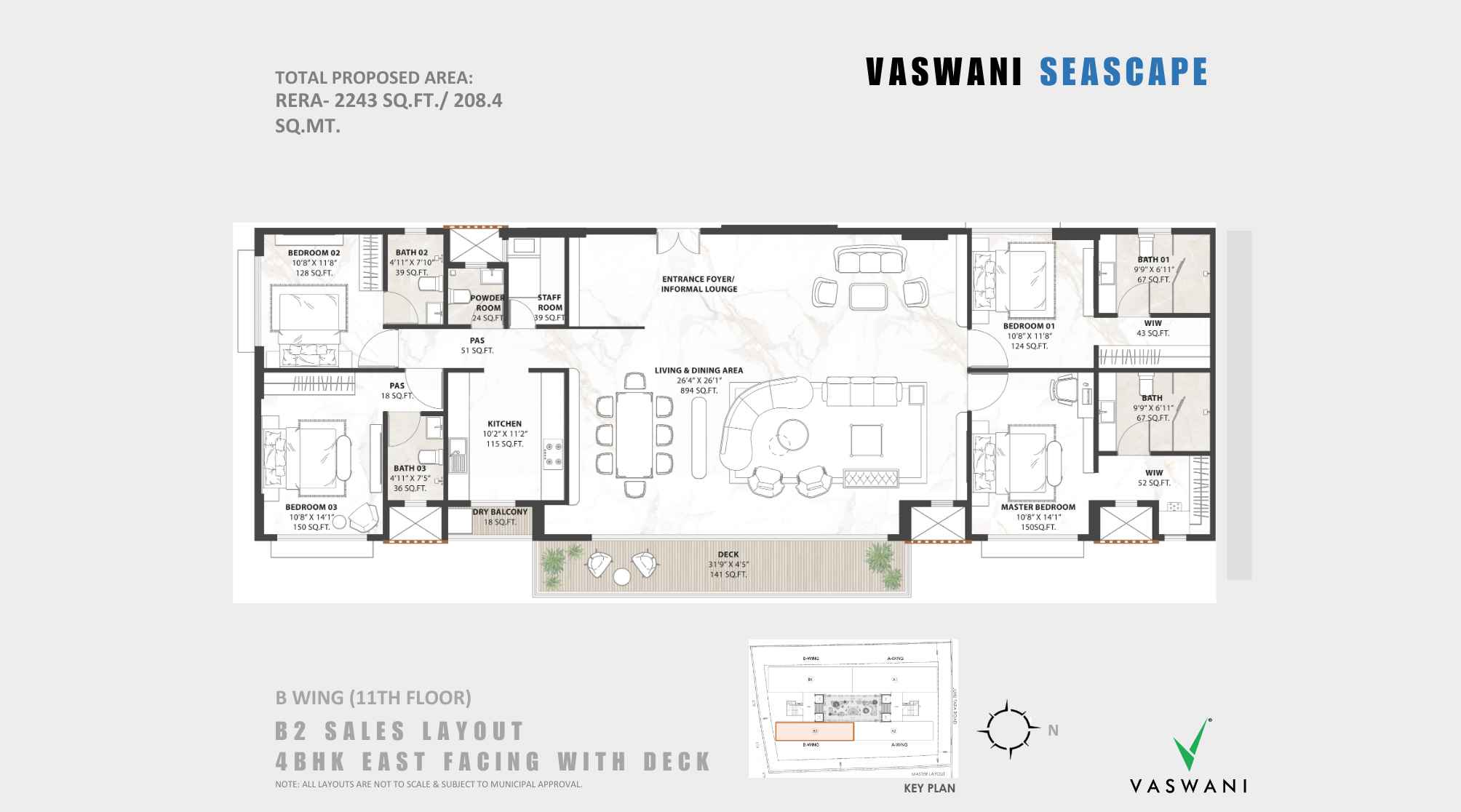 Vaswani-Seascape-Floor-Plan-4-BHK-2243-sqft-B-Wing