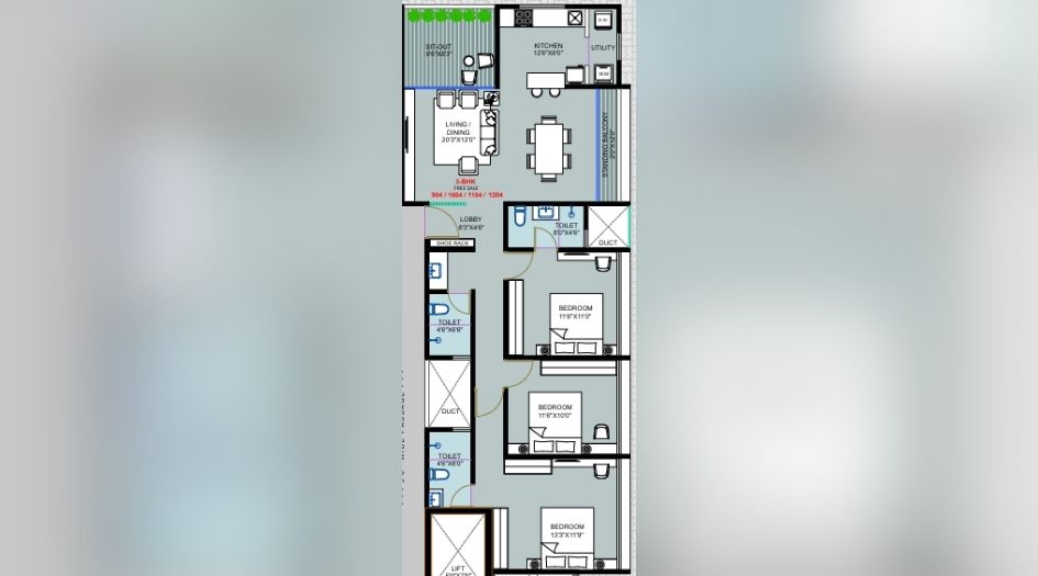 Shikshak-Society-3BHK-1125sqft-unit-Plan