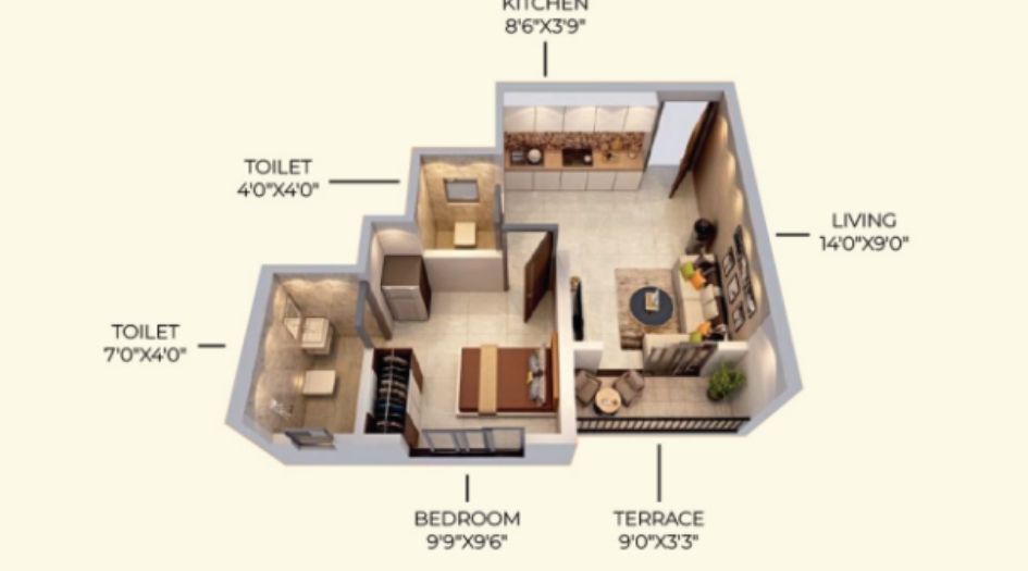 Balaji-Uphomes-1BHK-345sqft-unit-plan