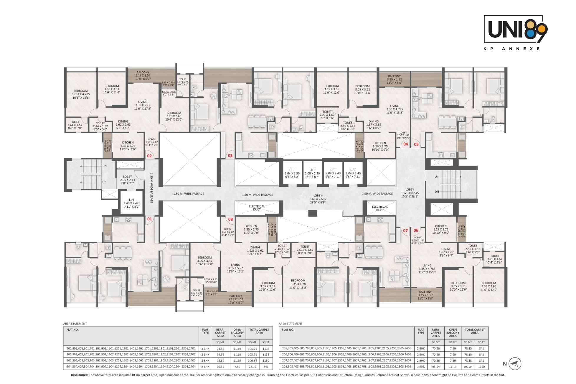 UNI-89-Typical-Floor-plan-Wing-B