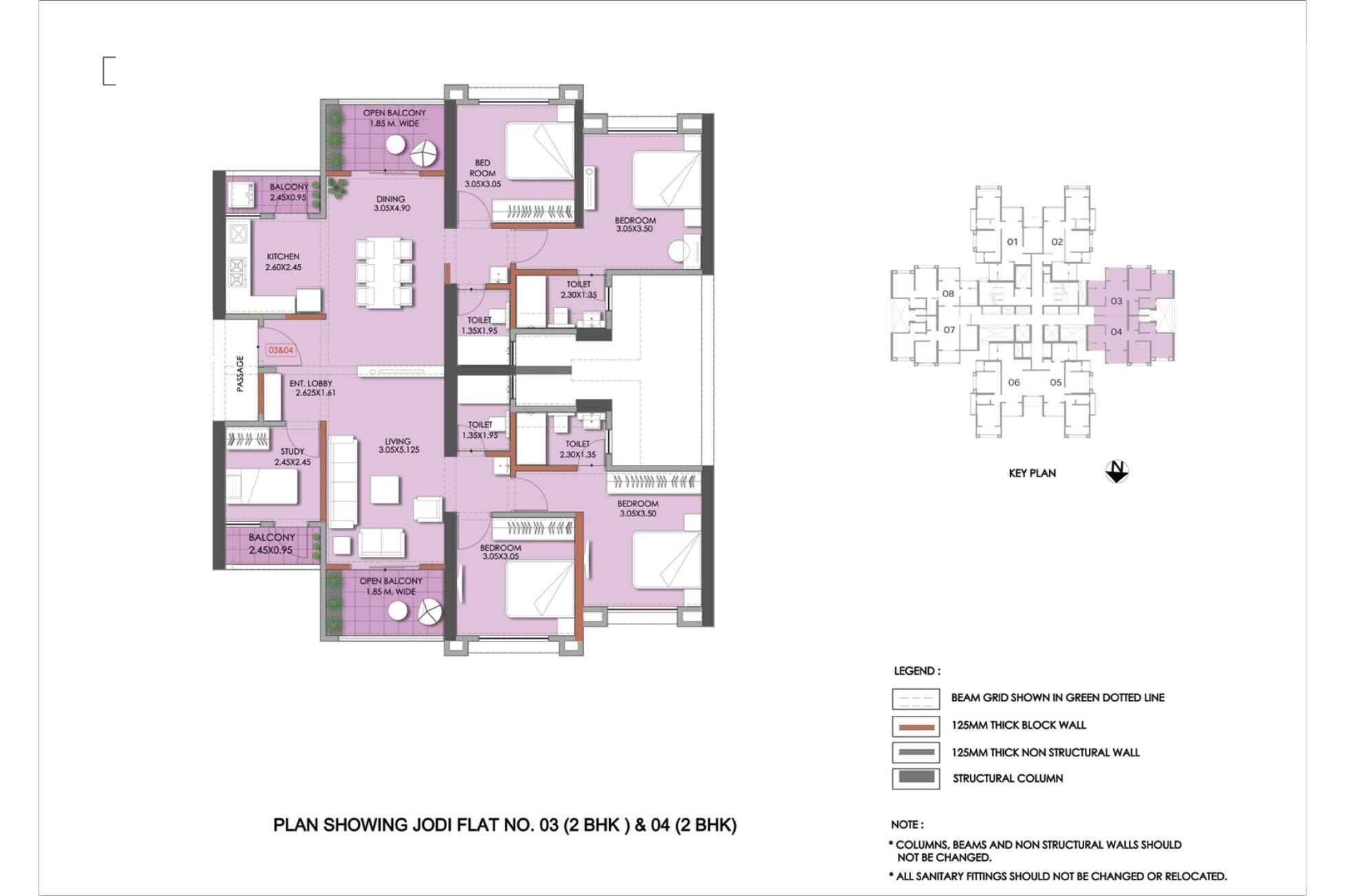 Puraniks-Abitante-Fiore--Floor-plan-Jodi-Flat-2&2-BHK