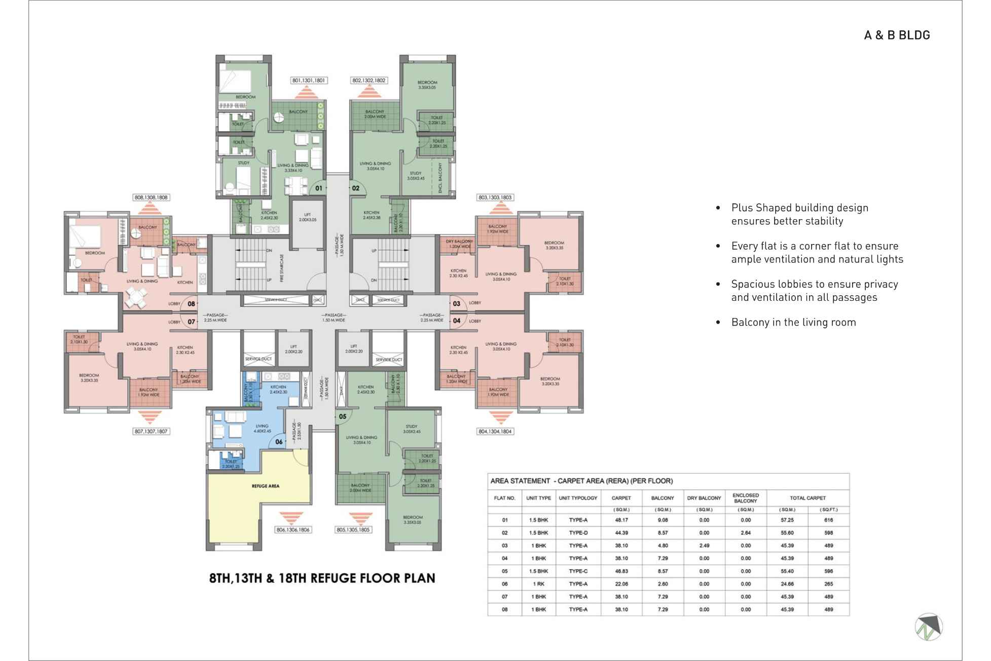 Puraniks-Abitante-Fiore-Typical-floor-plan-A&B-BLDG