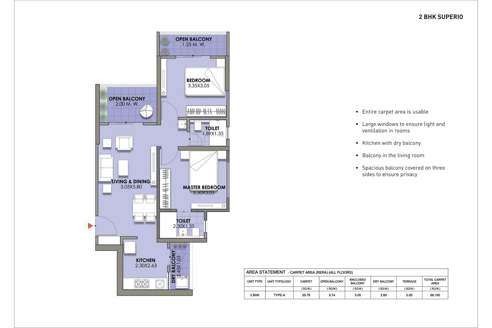 Puraniks-Abitante-Fiore--Floor-plan-2BHK-Primia