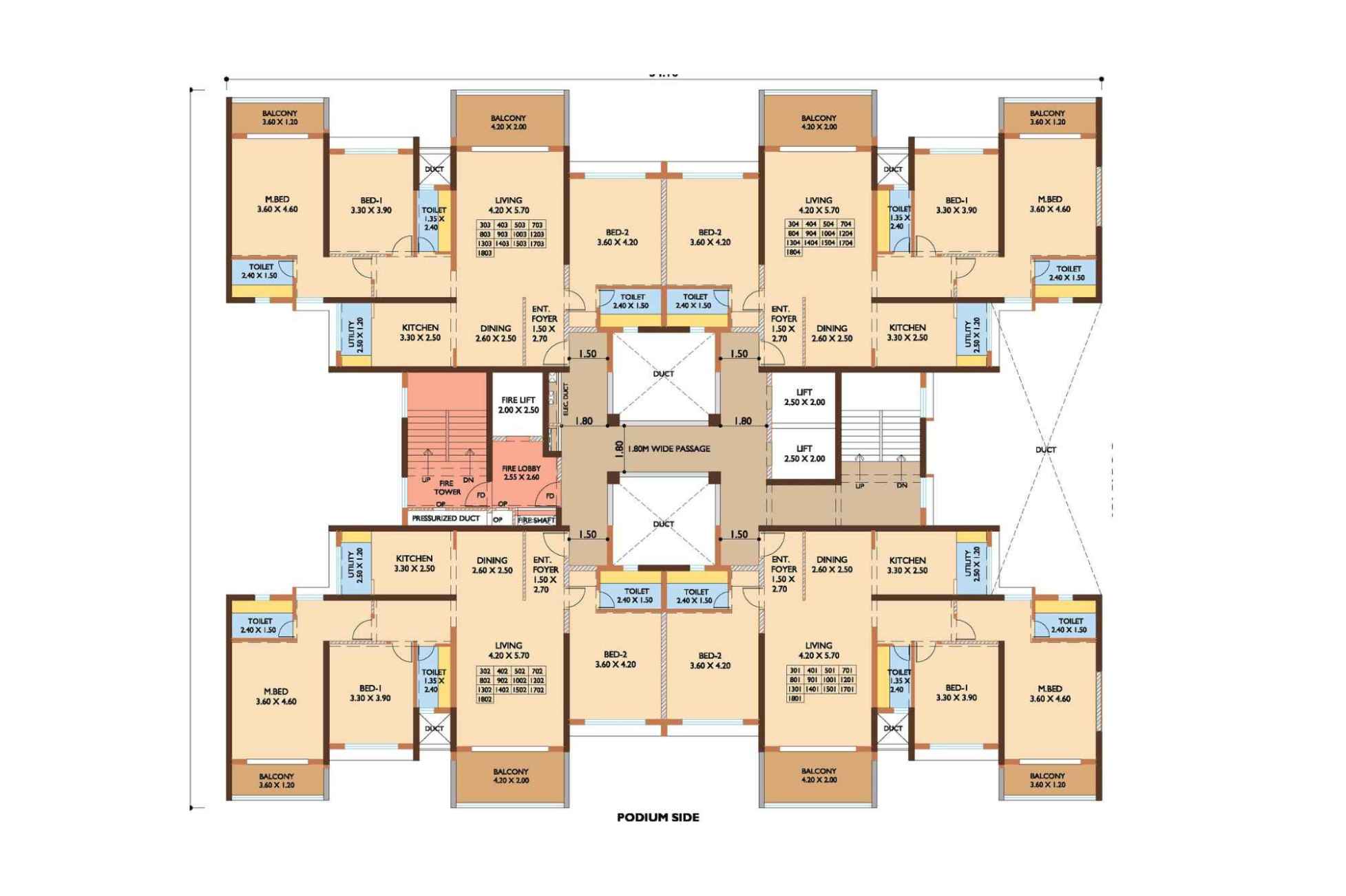 Nanded-City- Saajgiri-Typical-floor-plan-3BHK-BLDG-C