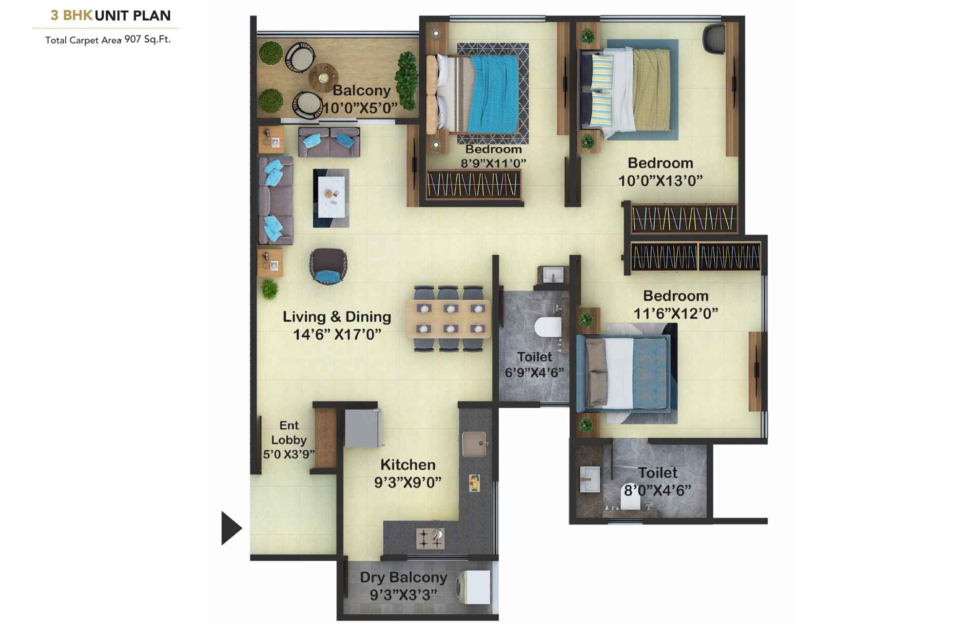 Parshwa-Palazoo-Unit-Floor-plan-2BHK-907-sqft