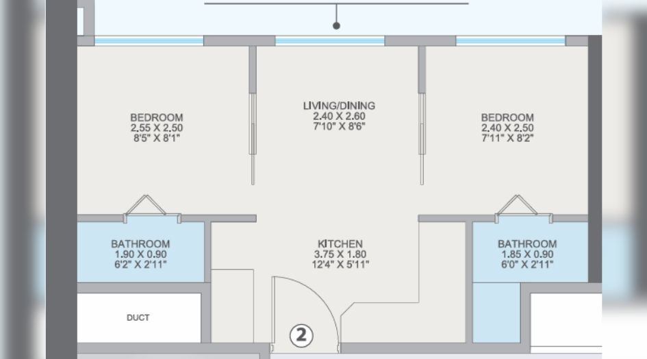 Hubtown-Celeste-2BHK-330sqft-unit-plan