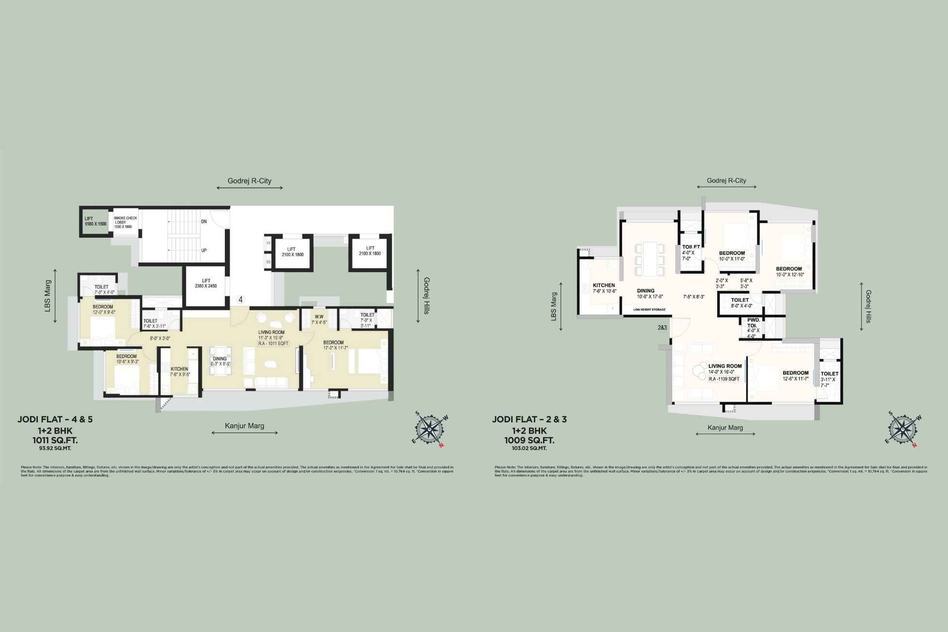 Aikya-Roots-3-BHK-Floorplan-1011-&-1009-sqft
