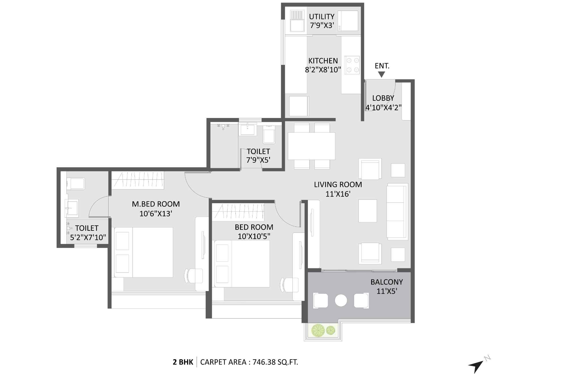 Austin-Yana-Floor-Plan-2-bhk-746-sqft