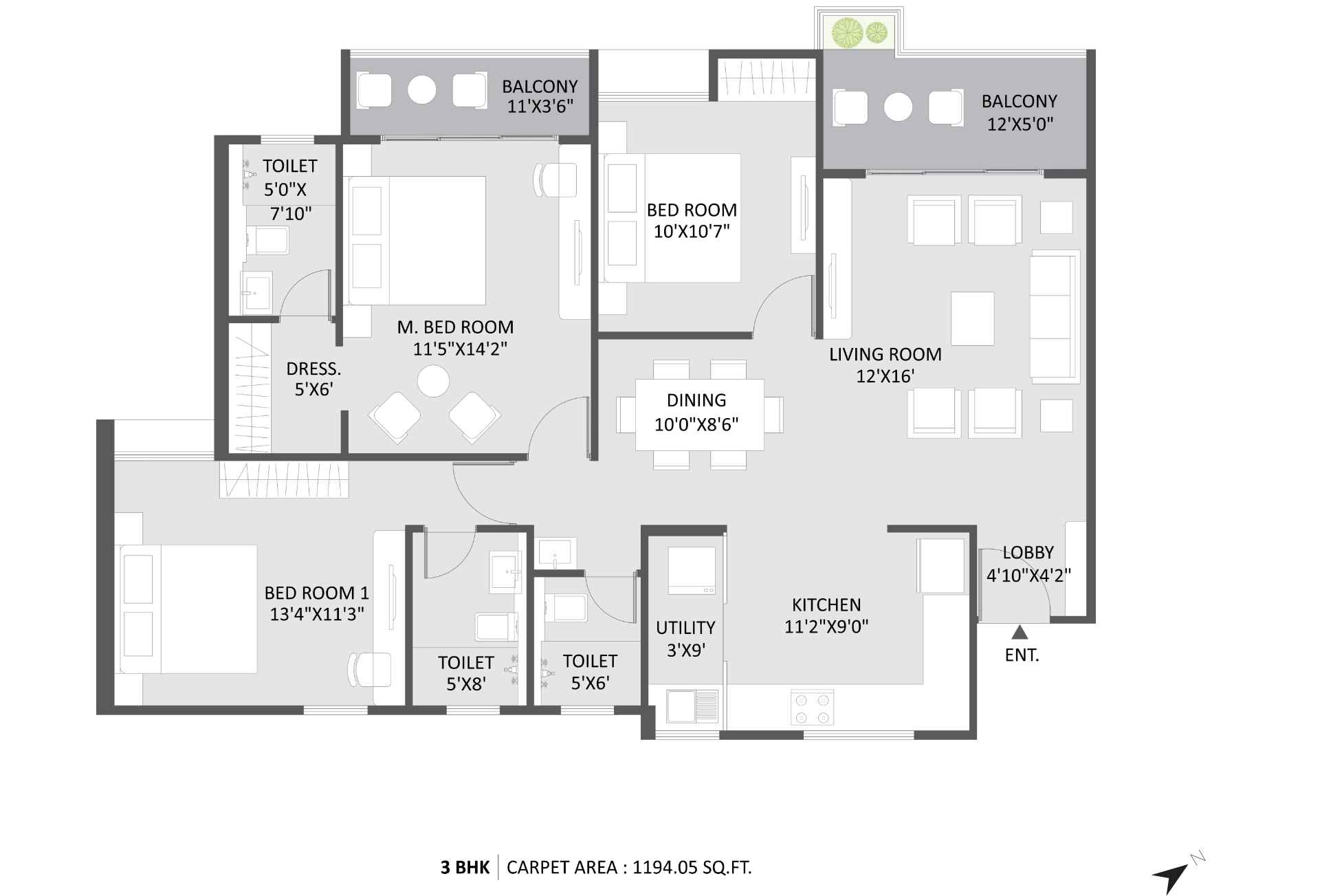Austin-Yana-Floor-Plan-3-BHK-1194-sqft
