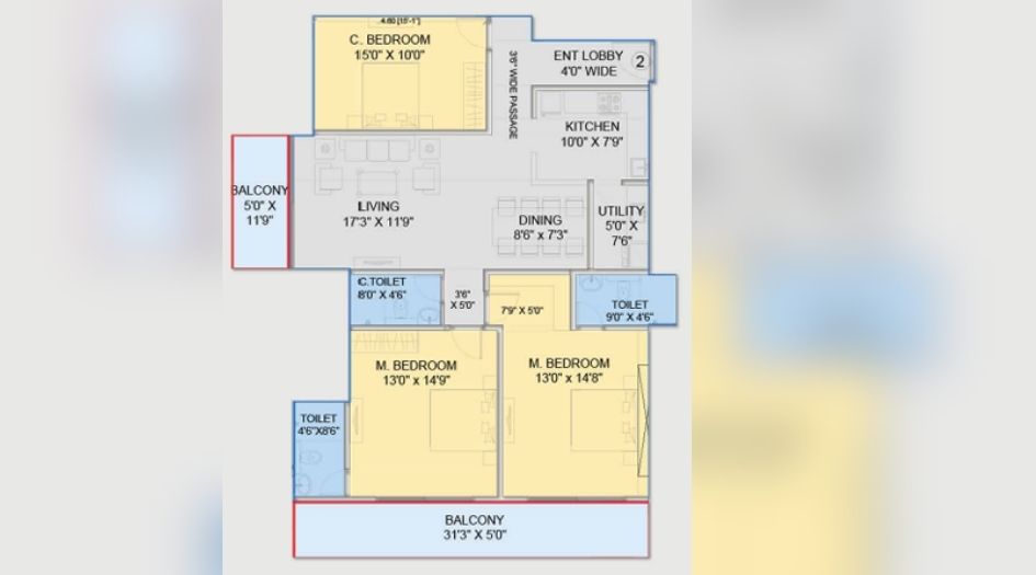 Garve-The-Cullinan-3BHK-1470sqft-unit-plan