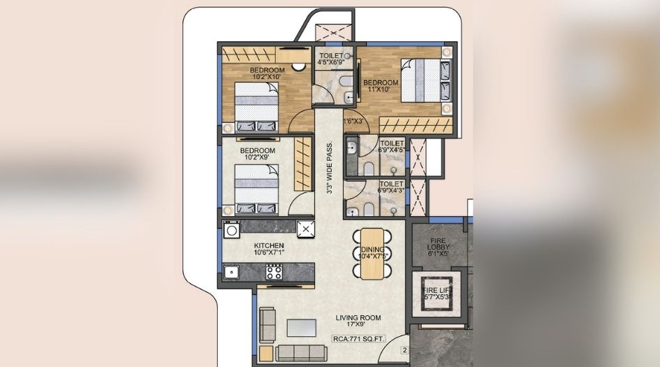 Modis-Rashmi-Signature-2BHK-600sqft-unit-plan