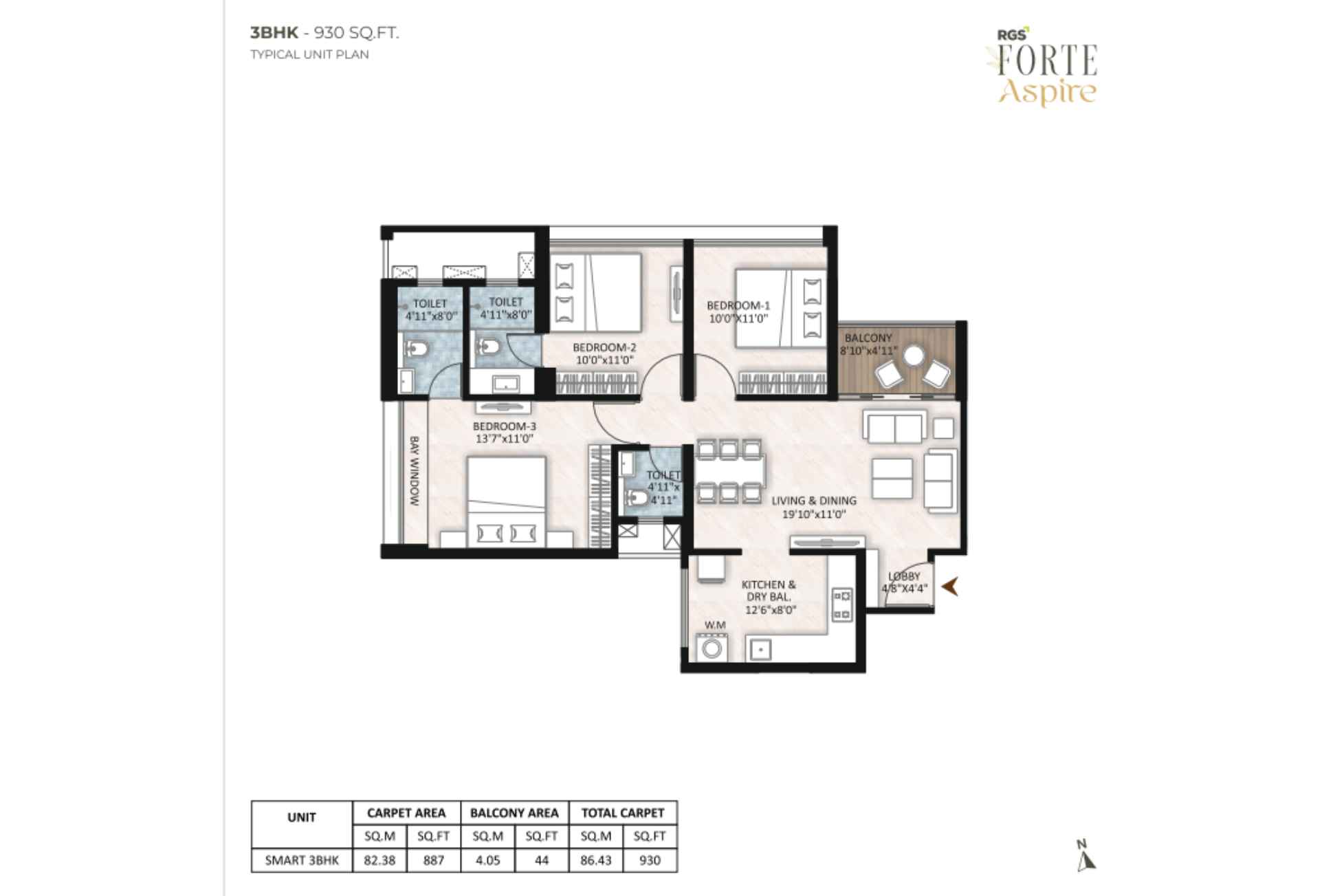 RGS-Forte-Aspire-3-BHK-Floor-Plan-930-sqft