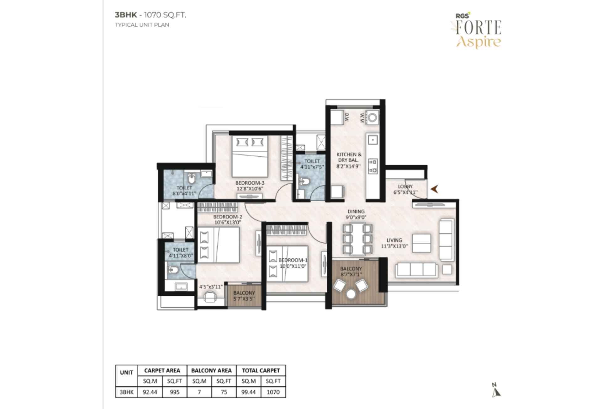 RGS-Forte-Aspire-3-BHK-Floor-Plan-1070-sqft