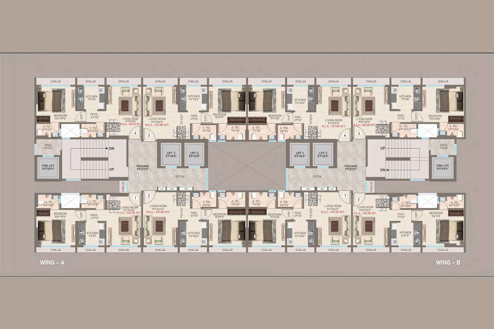 Priyam-Residency-Typical-Floor-Plan