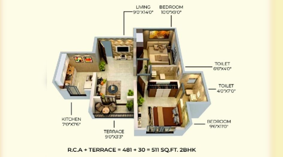 Balaji-Dombivli-Hotspot-2BHK-511sqft-unit-plan