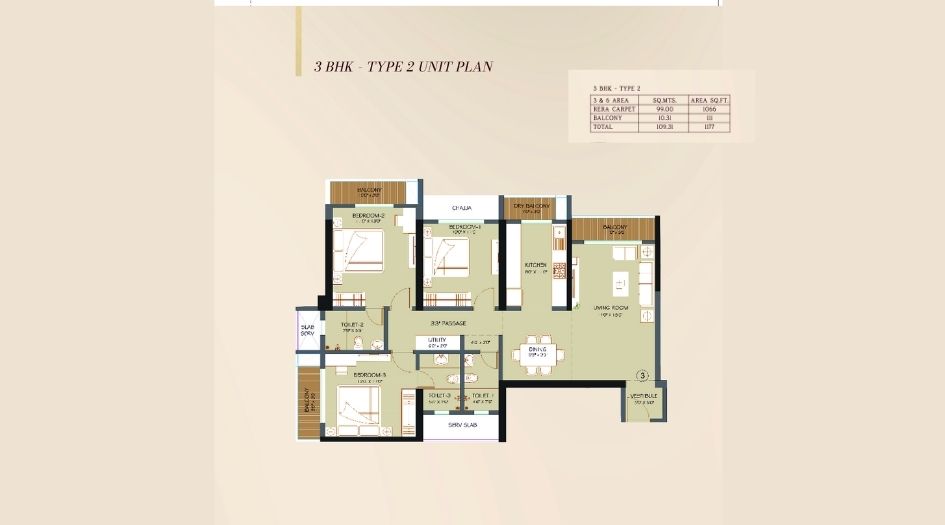 Rejency-Vertex-Floor-Plan-3 BHK-1177 Sqft