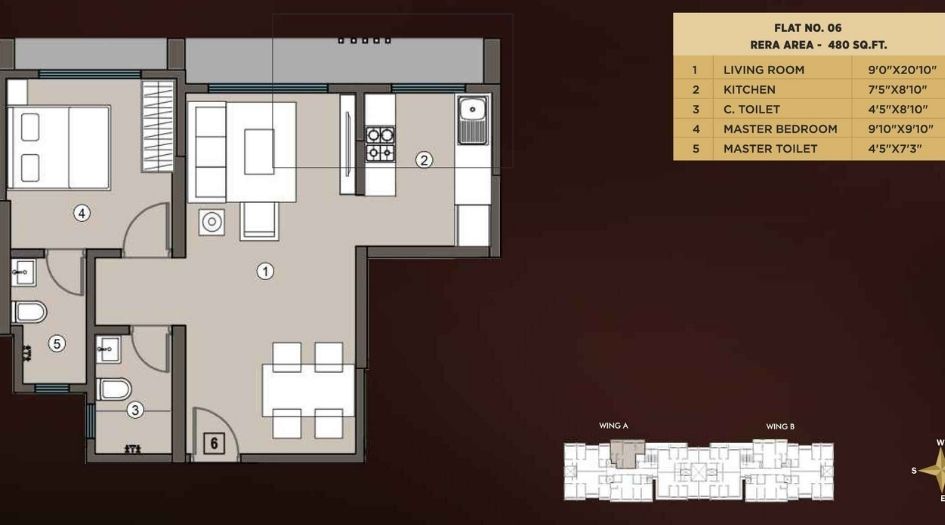 Jaydeep-One-1 BHK-480-sqft-unit-plan