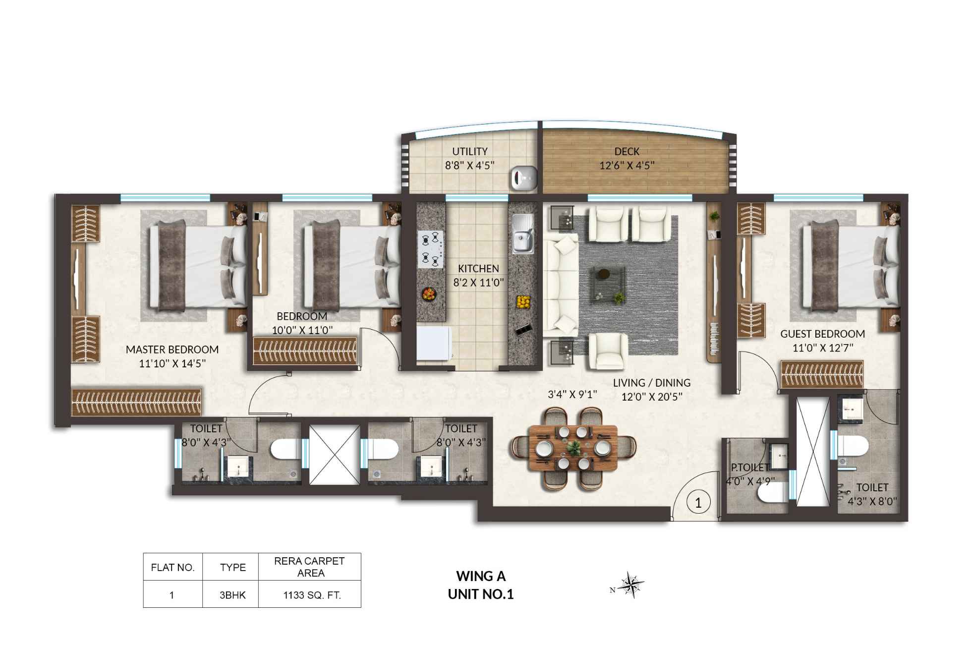 Spenta-Anthea-3-BHK-Floor-Plan-Wing-A-1133-sqft