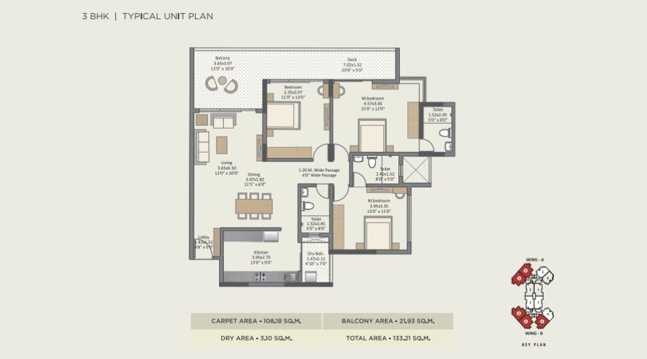 Paranjpe-Forest-Trail-Floor-Plan-3 BHK