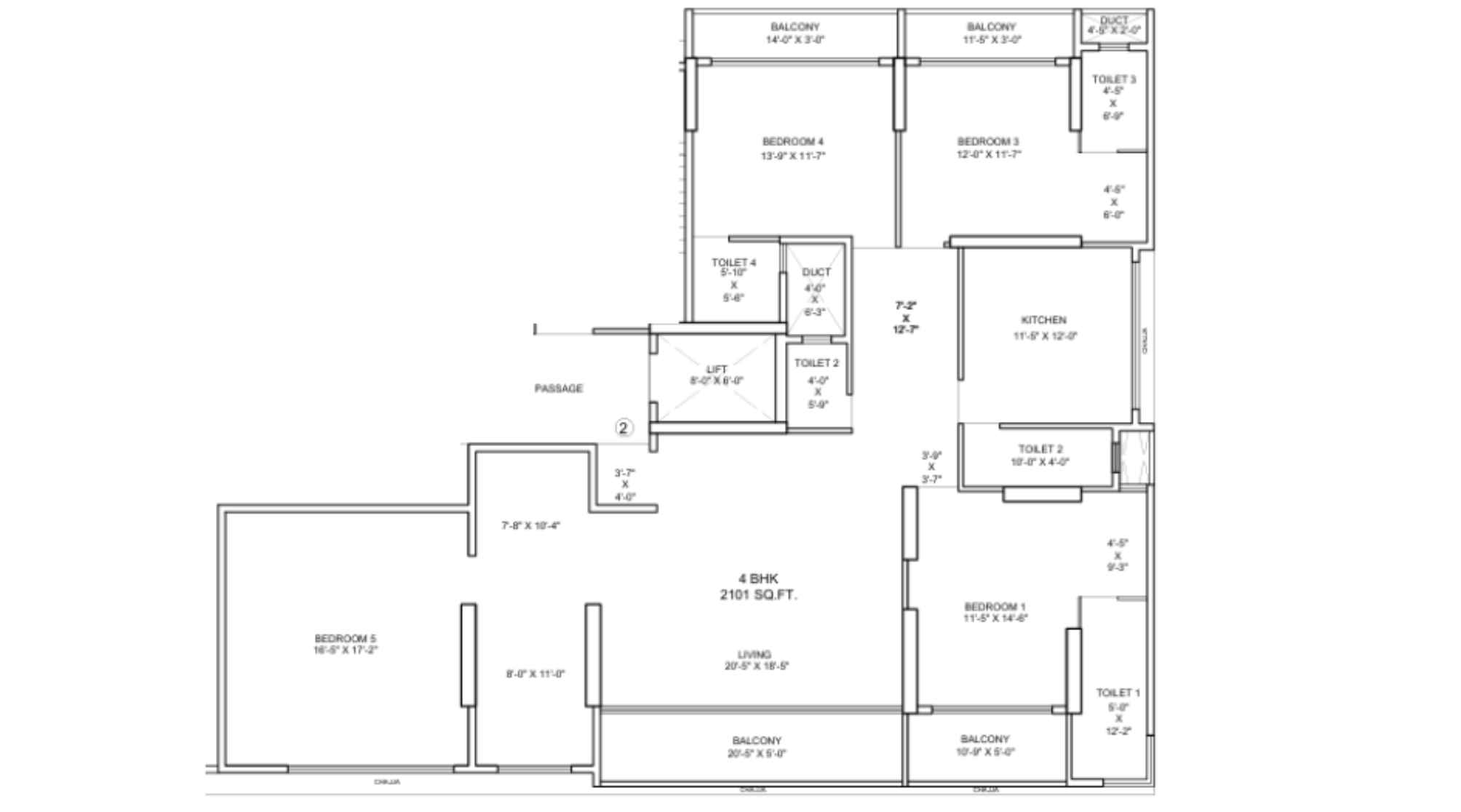 Nirvaana-Greens-Floor-Plan-4 BHK-1811 Sqft
