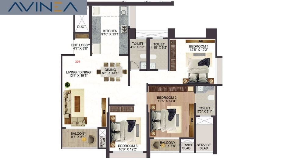 Vyom-Sigma-Avinea-floor-2-bhk-image-2