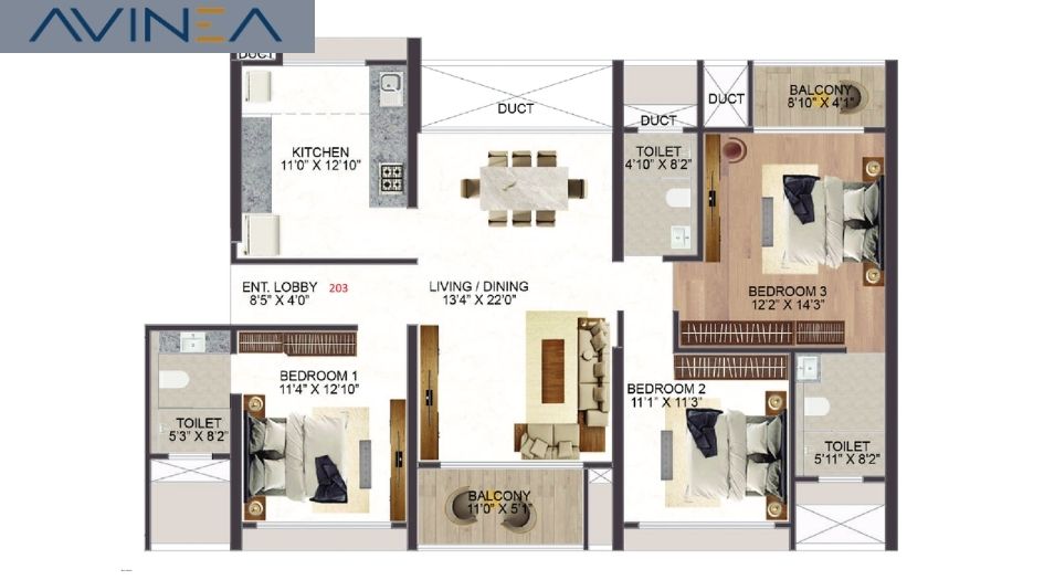 Vyom-Sigma-Avinea-floor-3-bhk-image-1