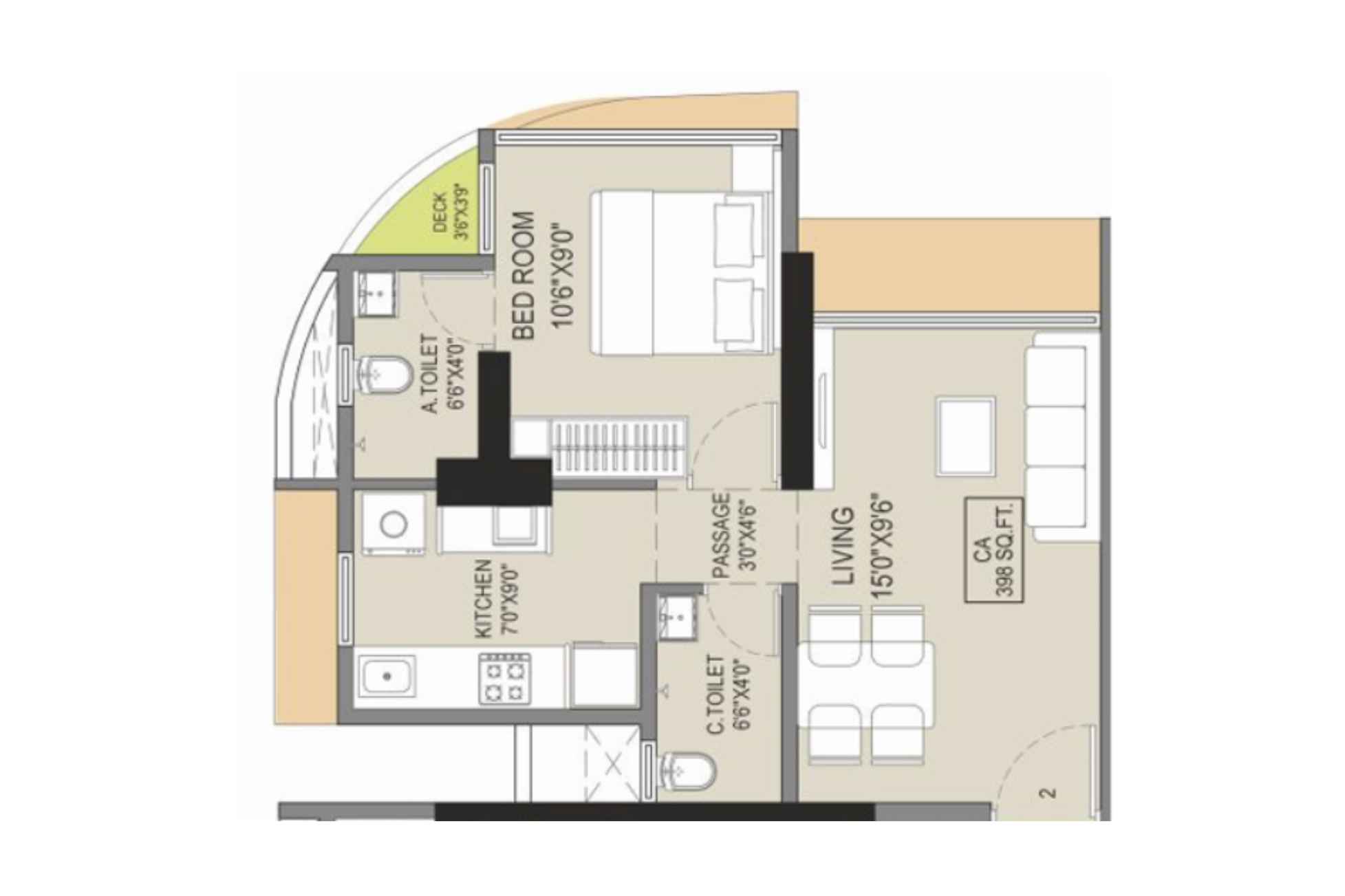 Shree-Balaji-7-Floor-Plan-1 BHK-398 Sqft