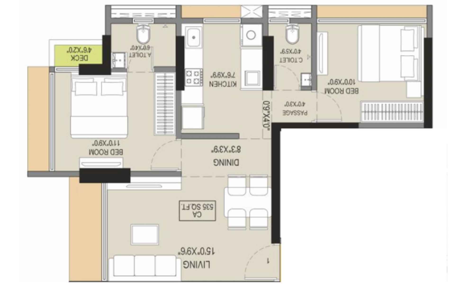 Shree-Balaji-7-Floor-Plan-2 BHK-535 Sqft